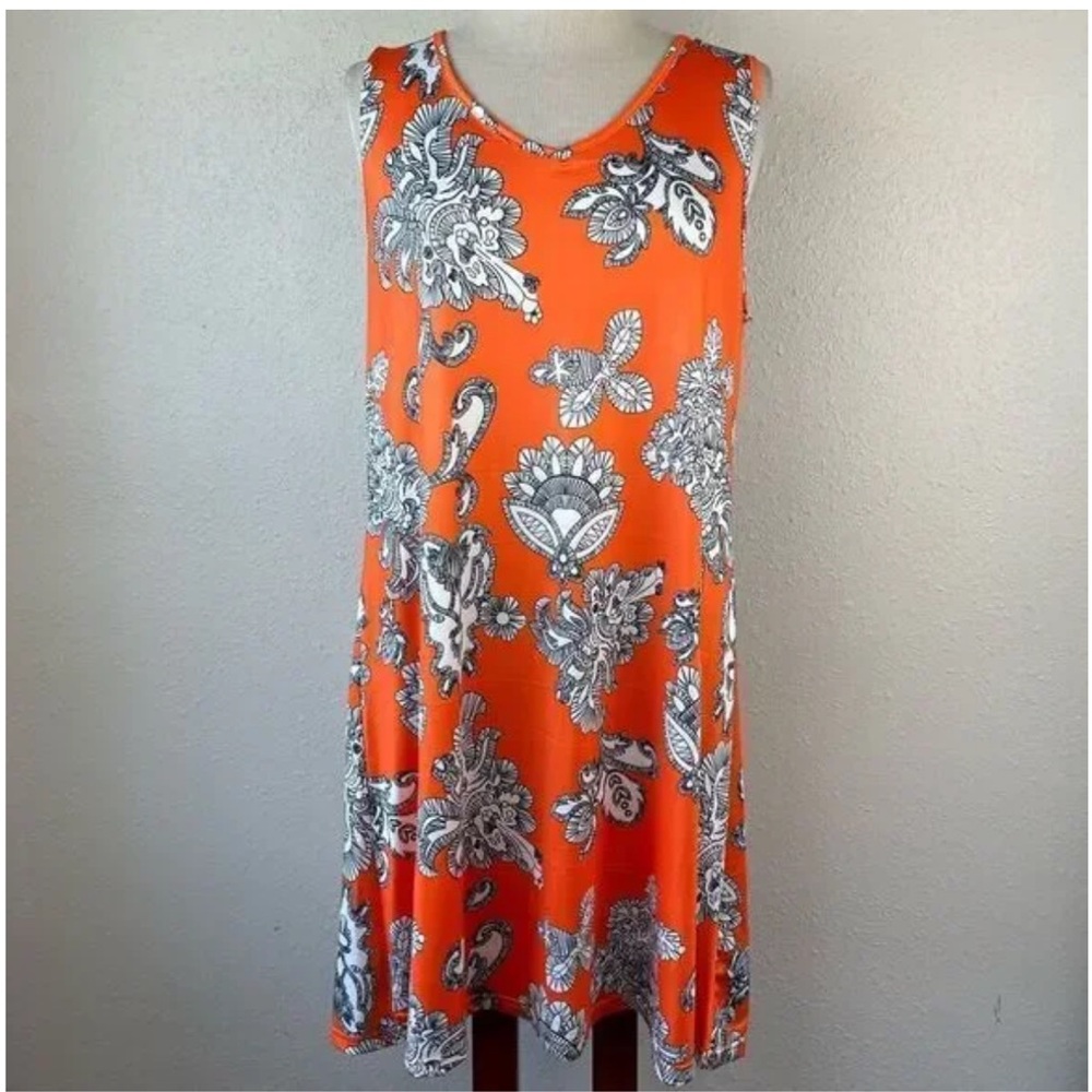 Sucrefas Women Sleeveless Dress Size Large Beach Vacation Resort Tropical